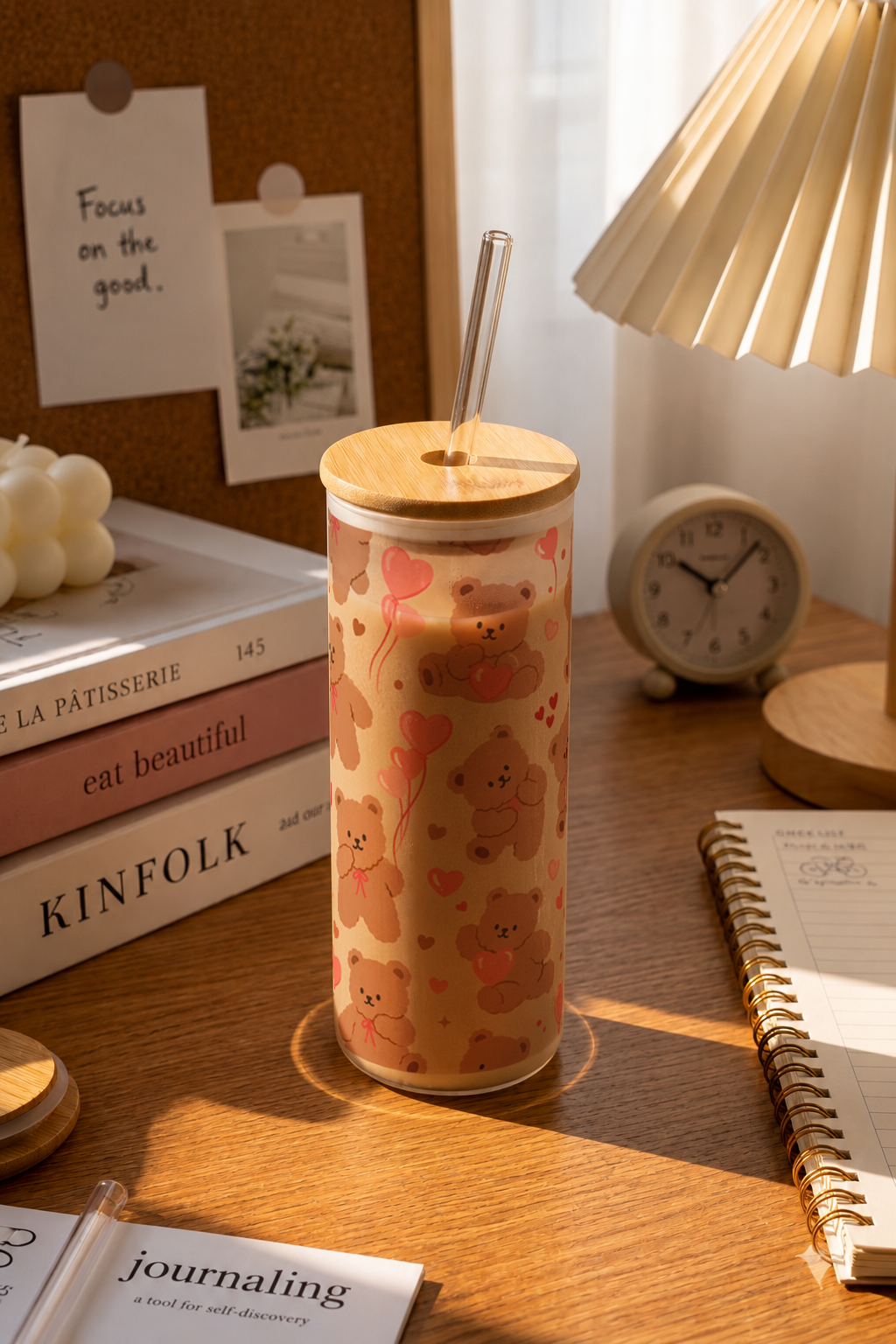 Frosted Grande Sipper 650ml|Teddy Luxe Print| 20oz Tall Tumbler with Straw and Lid 1219 Avenue