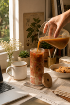Frosted Grande Sipper 650ml|Teddy Luxe Print| 20oz Tall Tumbler with Straw and Lid 1219 Avenue