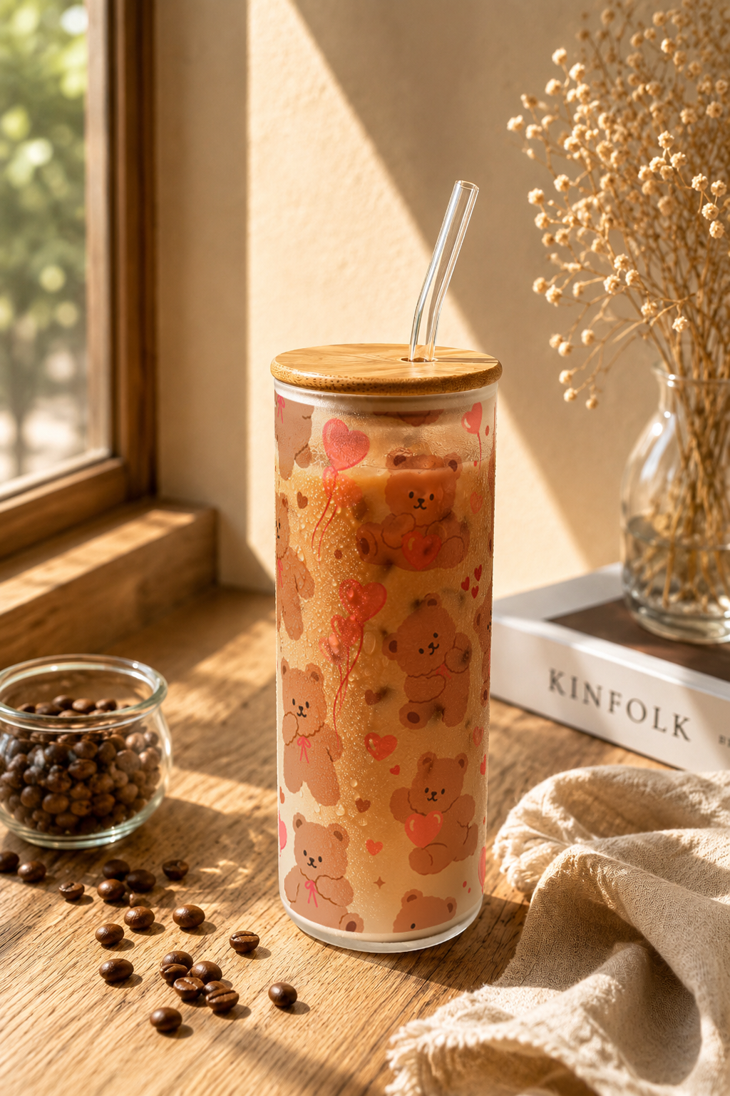 Frosted Grande Sipper 650ml|Teddy Luxe Print| 20oz Tall Tumbler with Straw and Lid 1219 Avenue