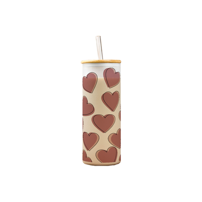 Frosted Grande Sipper 650ml| Big on Love Print| 20oz Tall Tumbler with Straw and Lid