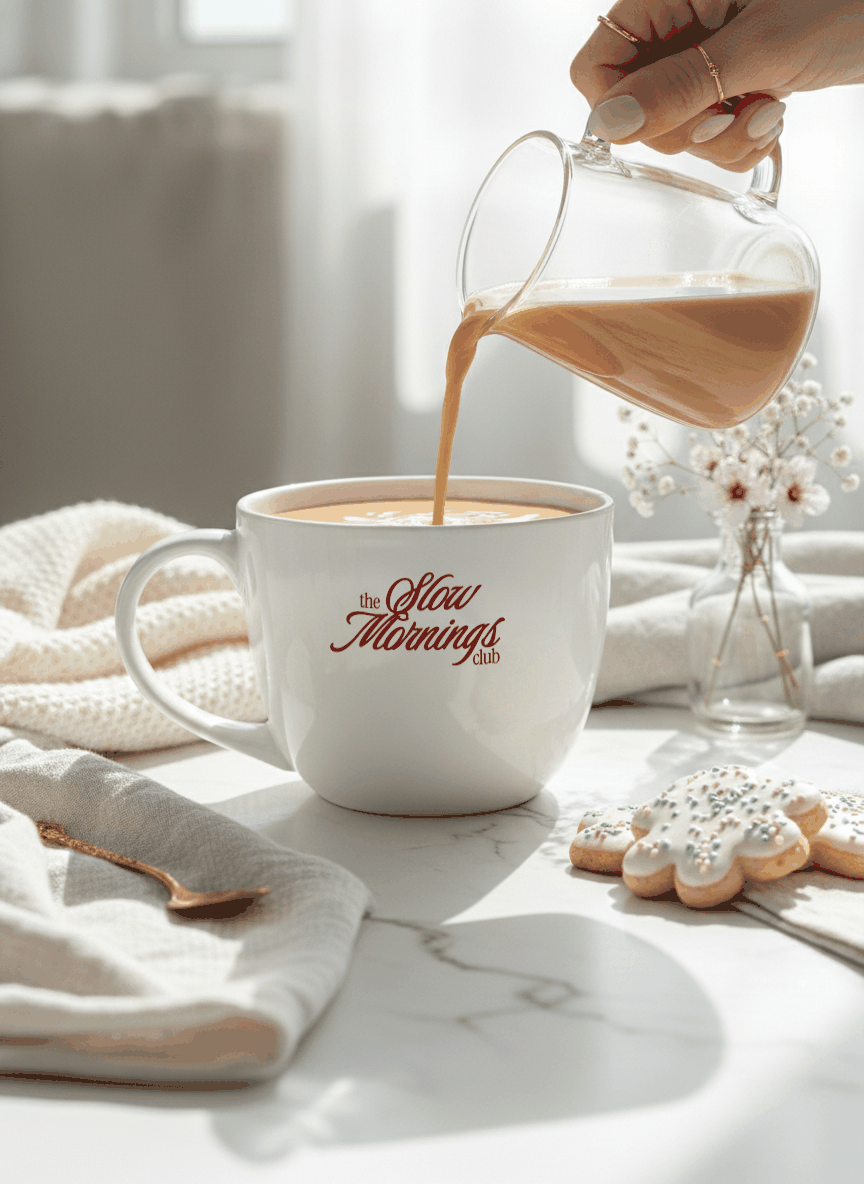 Grande Ceramic Coffee & Tea Cup – 380 ml | “Morning Club” Permanent Print | Premium Quality Ceramic Mug for Home, Office & Gifting 1219 Avenue India