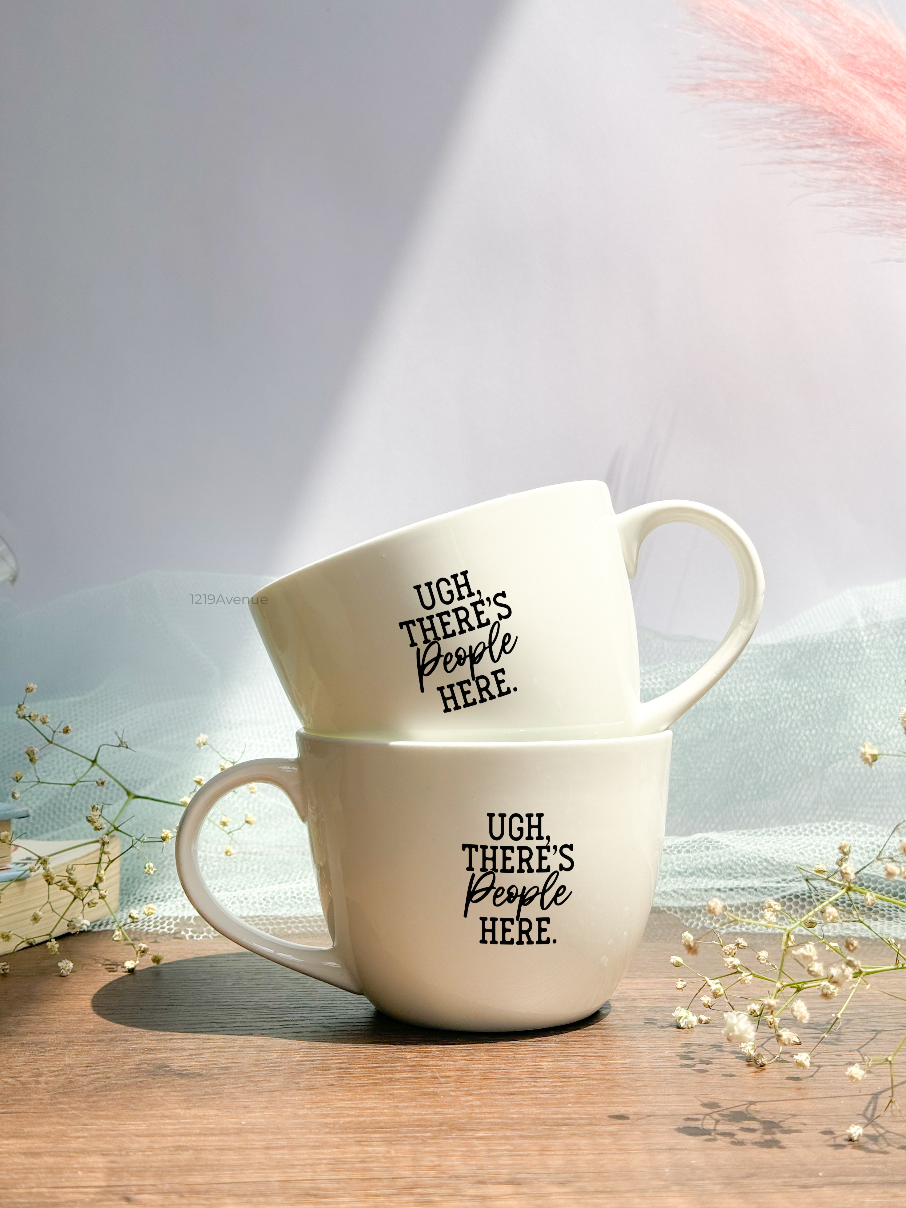 Grande Ceramic Cups |420ml |People Here Permanent Print | Premium Ceramic Cups 1219 Avenue India