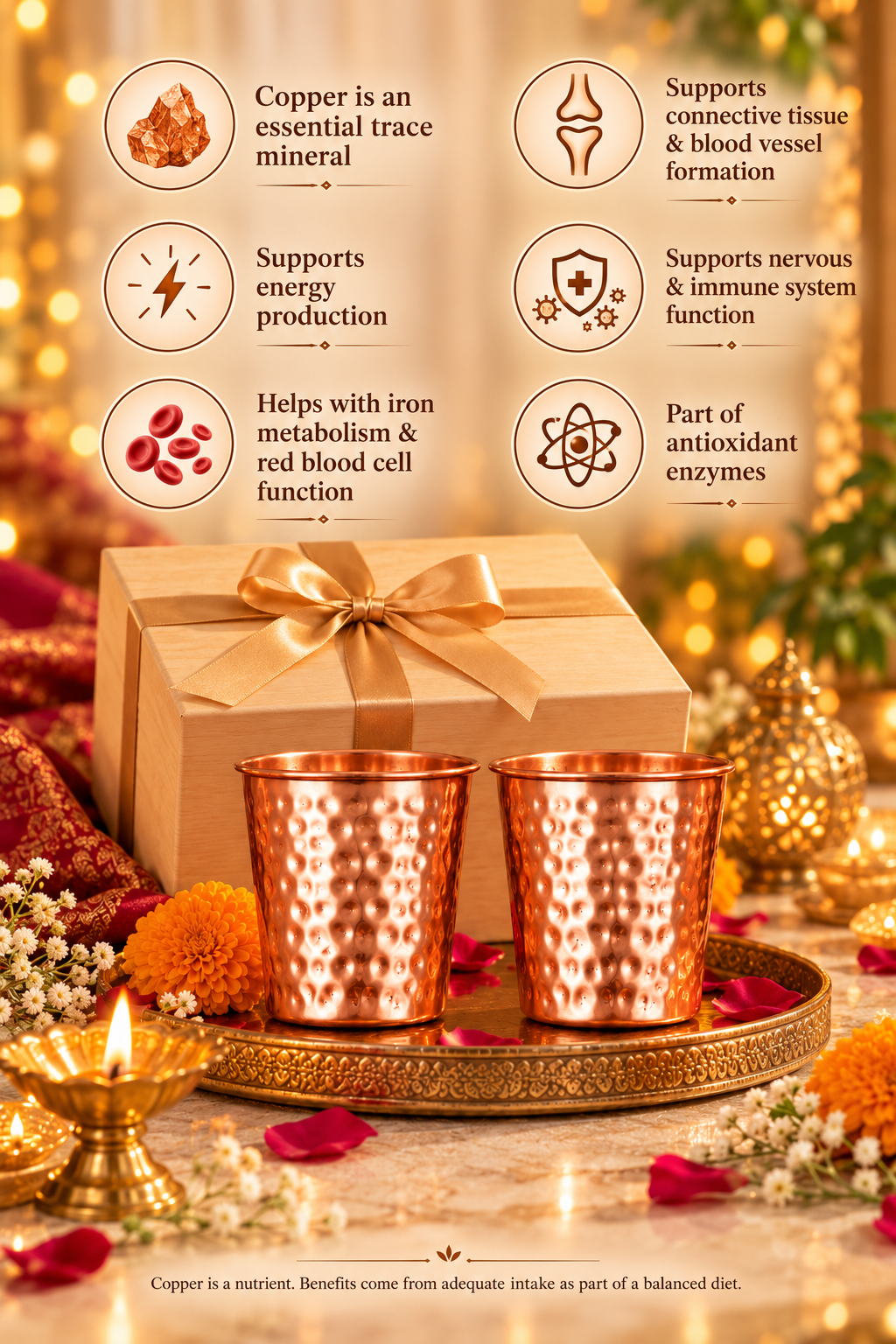 Hammermark Duo Copper Glass Gift Set | 99% Copper Glasses 300ml 1219 Avenue