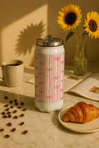 Ivora Metal Can Sipper 450 ML| Metal Cans 450 ML | Blush Bow Trail Print | Double Walled Hot And Cold Tumbler 1219 Avenue India