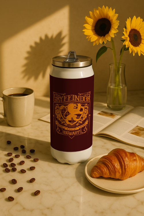 Ivora Metal Can Sipper 450 ML| Metal Cans 450 ML | Gryffindor Print | Double Walled Hot And Cold Tumbler 1219 Avenue India
