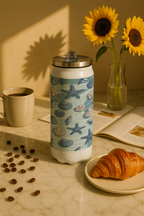 Ivora Metal Can Sipper 450 ML| Metal Cans 450 ML | Ocean Breeze Print | Double Walled Hot And Cold Tumbler 1219 Avenue India