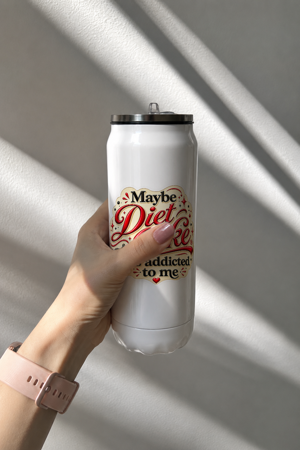Ivora Metal Can Sipper 500 ML| Addicted to Me Print | Double Walled Hot And Cold Tumbler 1219 Avenue