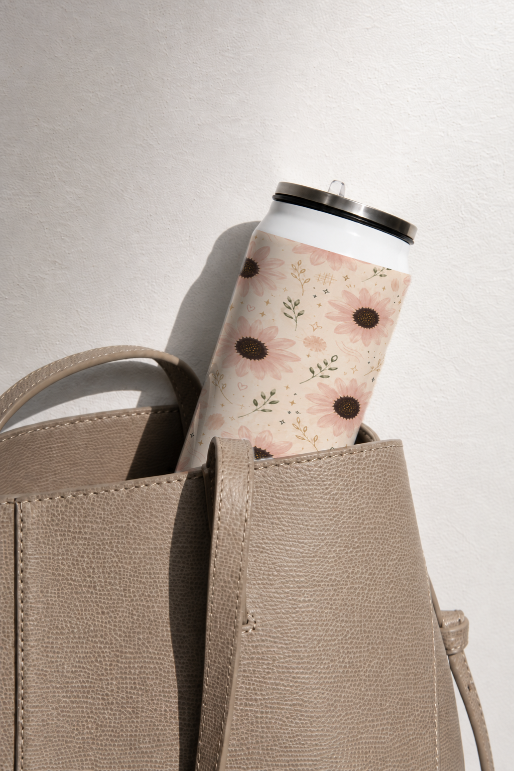 Ivora Metal Can Sipper 500 ML| Blush Botanica Print | Double Walled Hot And Cold Tumbler 1219 Avenue