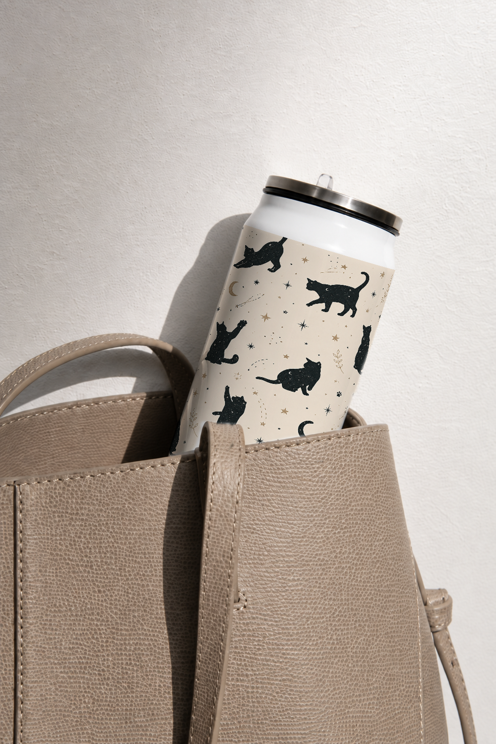 Ivora Metal Can Sipper 500 ML| Celestial Paws Print | Double Walled Hot And Cold Tumbler