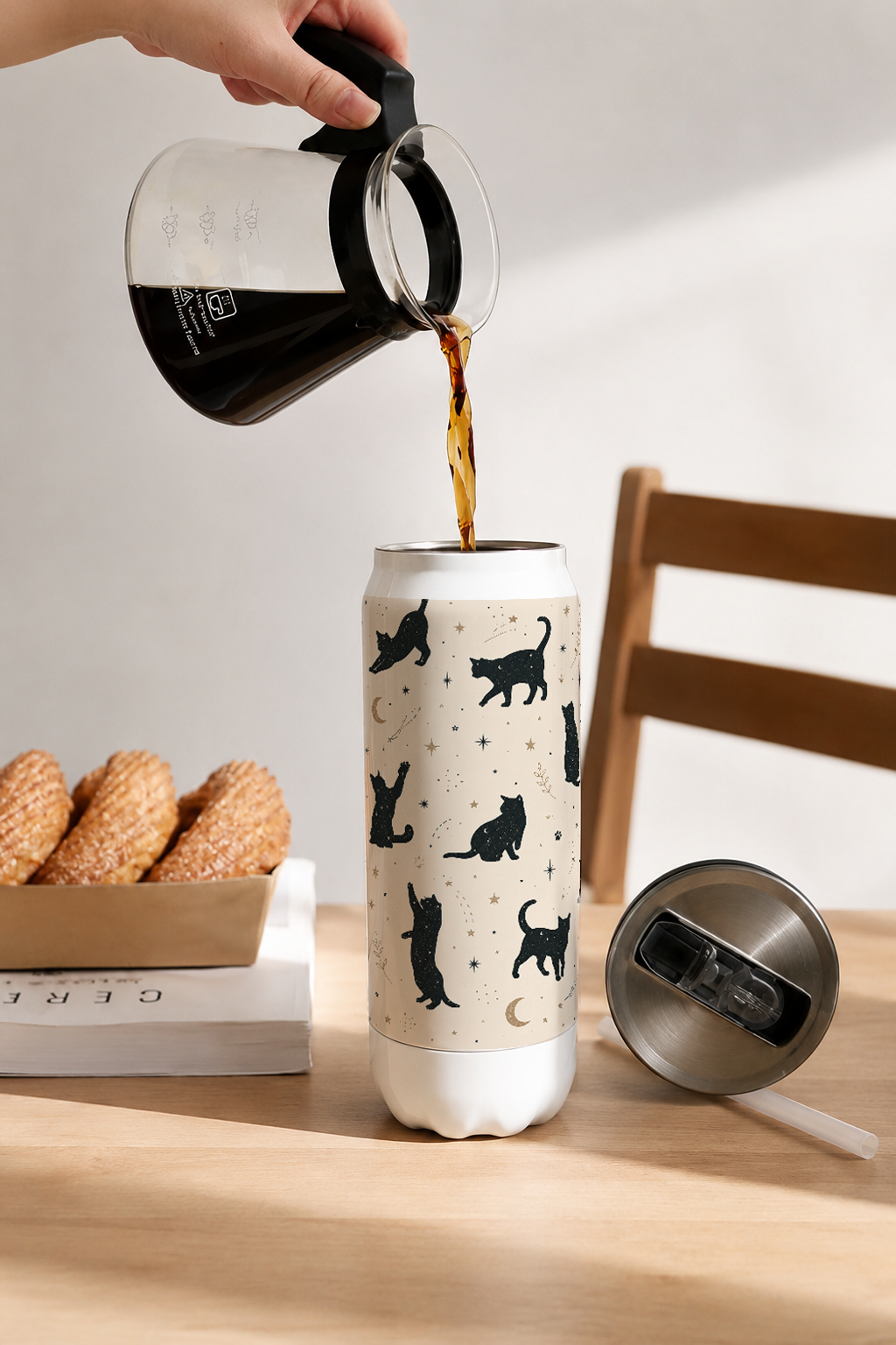 Ivora Metal Can Sipper 500 ML| Celestial Paws Print | Double Walled Hot And Cold Tumbler 1219 Avenue