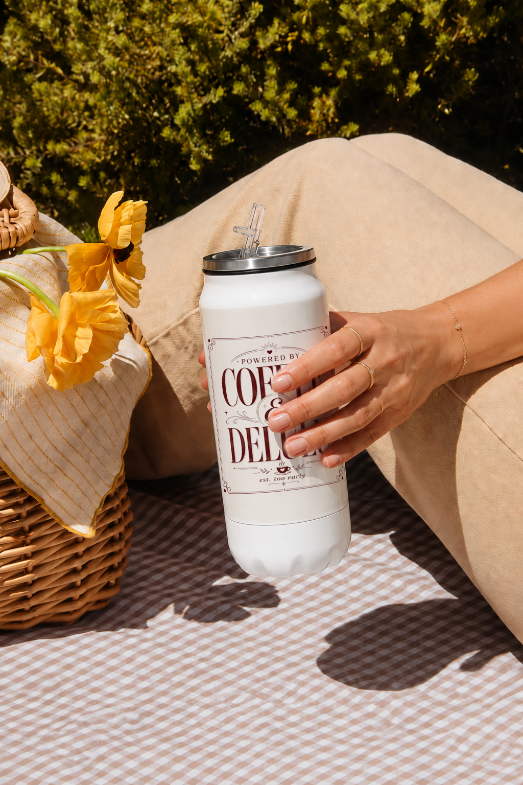 Ivora Metal Can Sipper 500 ML| Coffee & Delulu Print | Double Walled Hot And Cold Tumbler 1219 Avenue