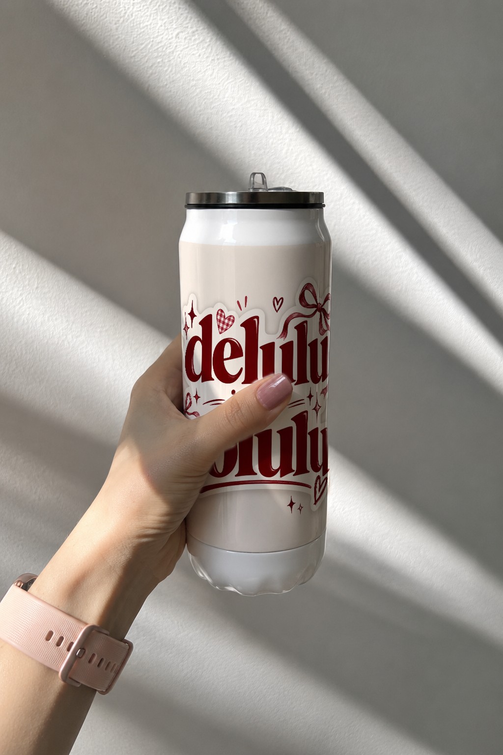 Ivora Metal Can Sipper 500 ML| Delulu Is The Solulu Print | Double Walled Hot And Cold Tumbler 1219 Avenue