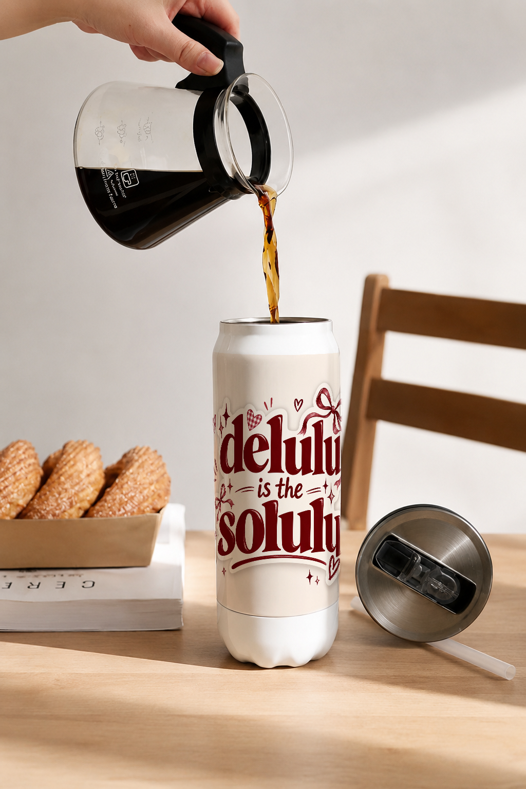 Ivora Metal Can Sipper 500 ML| Delulu Is The Solulu Print | Double Walled Hot And Cold Tumbler 1219 Avenue