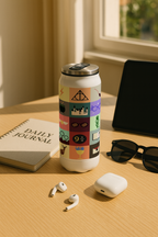 Ivora Metal Can Sipper 450 ML| Metal Cans 450 ML | Harry Potter Wizardry Print | Double Walled Hot And Cold Tumbler 1219 Avenue India