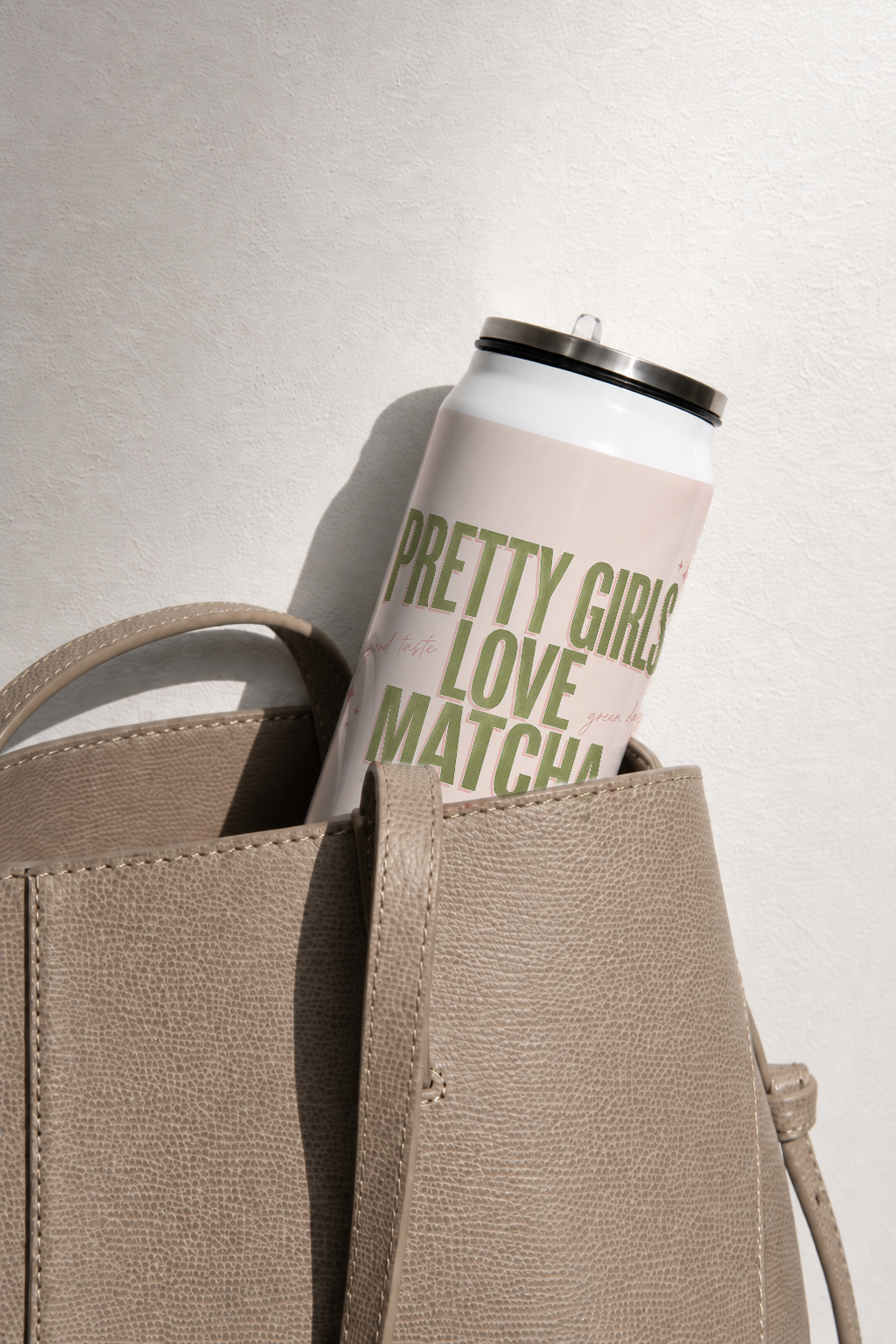 Ivora Metal Can Sipper 500 ML| Matcha Muse Print | Double Walled Hot And Cold Tumbler 1219 Avenue