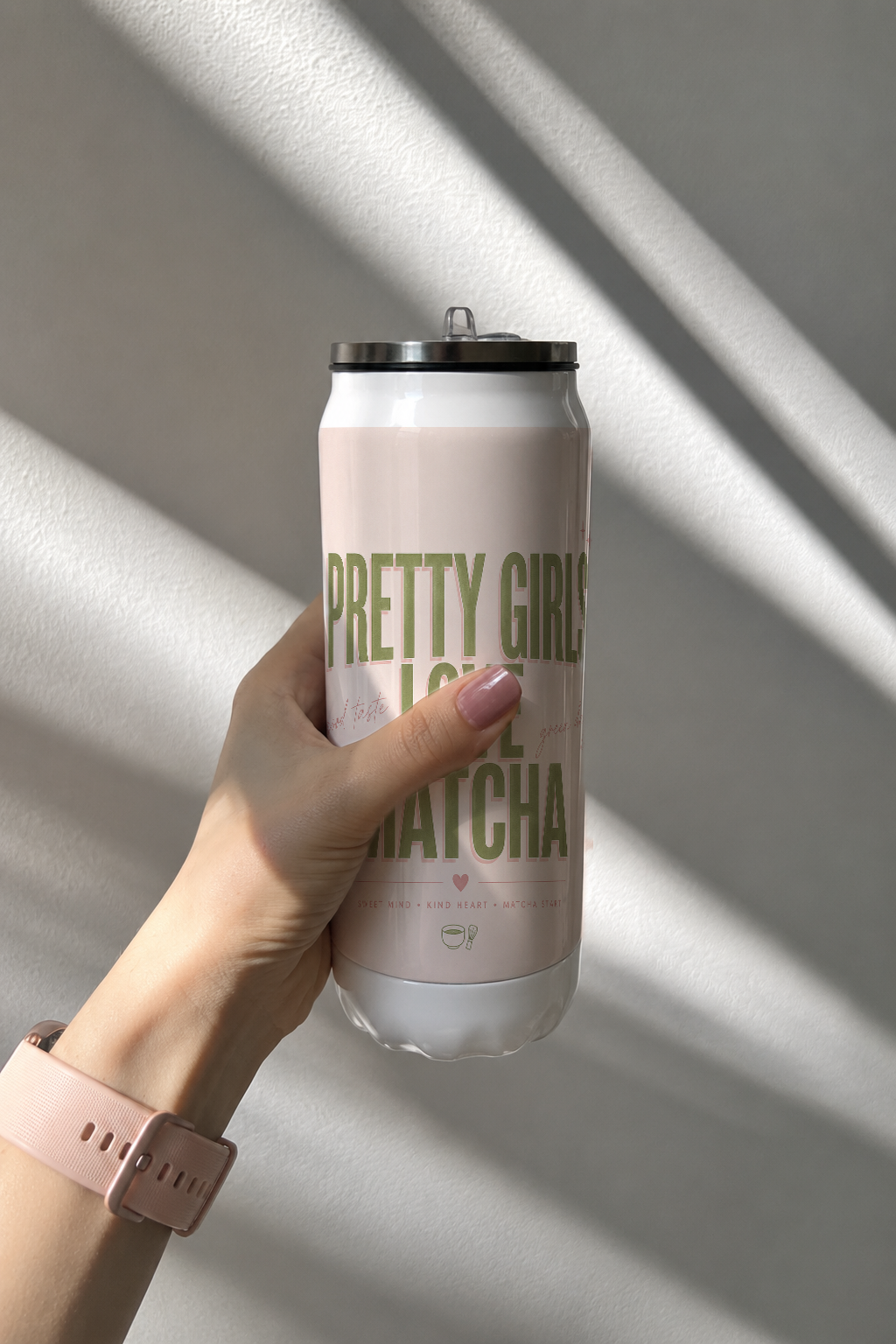 Ivora Metal Can Sipper 500 ML| Matcha Muse Print | Double Walled Hot And Cold Tumbler 1219 Avenue