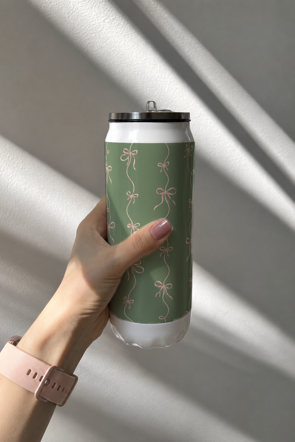 Ivora Metal Can Sipper 500 ML| Sage & Silk Print | Double Walled Hot And Cold Tumbler 1219 Avenue
