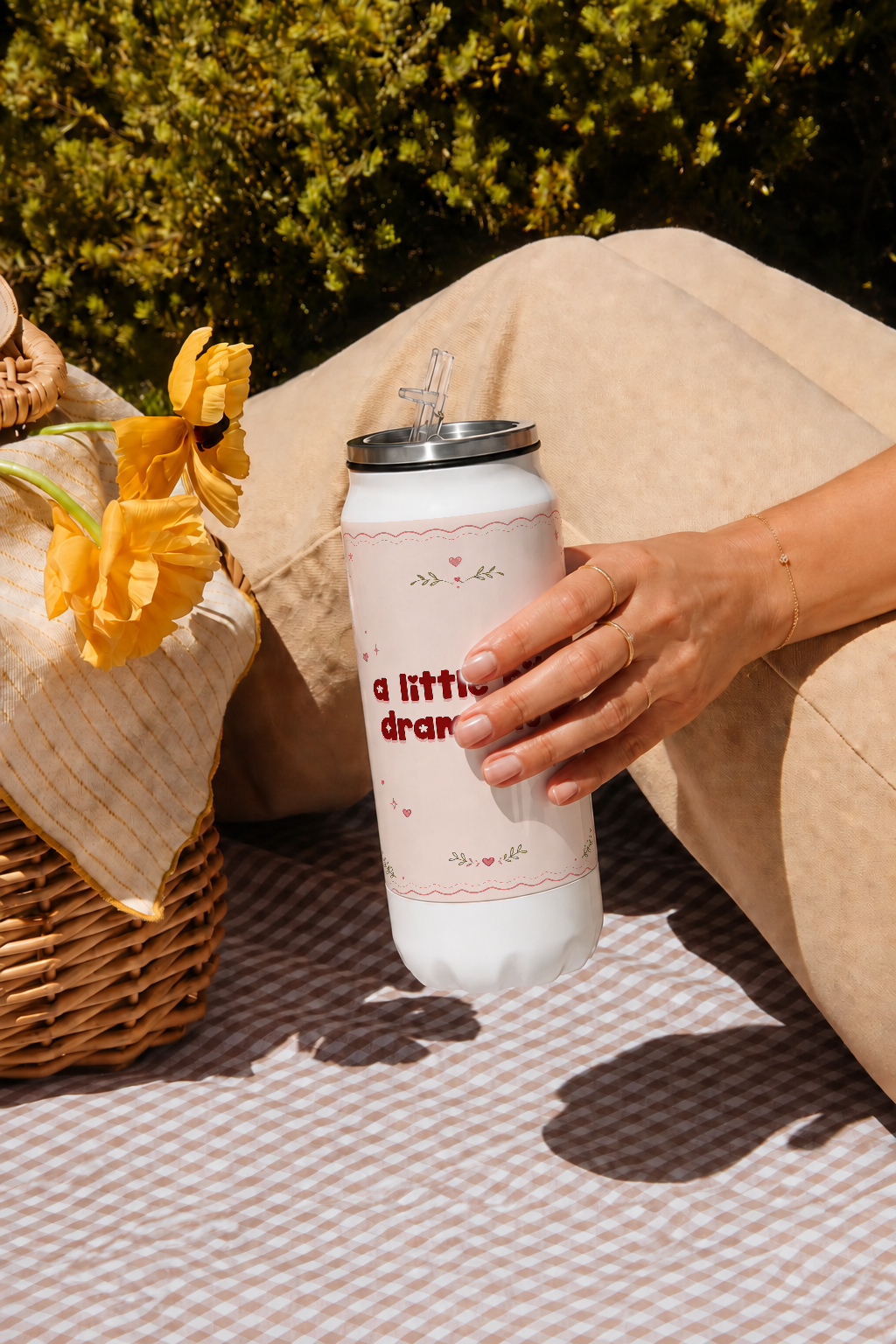 Ivora Metal Can Sipper 500 ML| Softly Dramatic Print | Double Walled Hot And Cold Tumbler 1219 Avenue