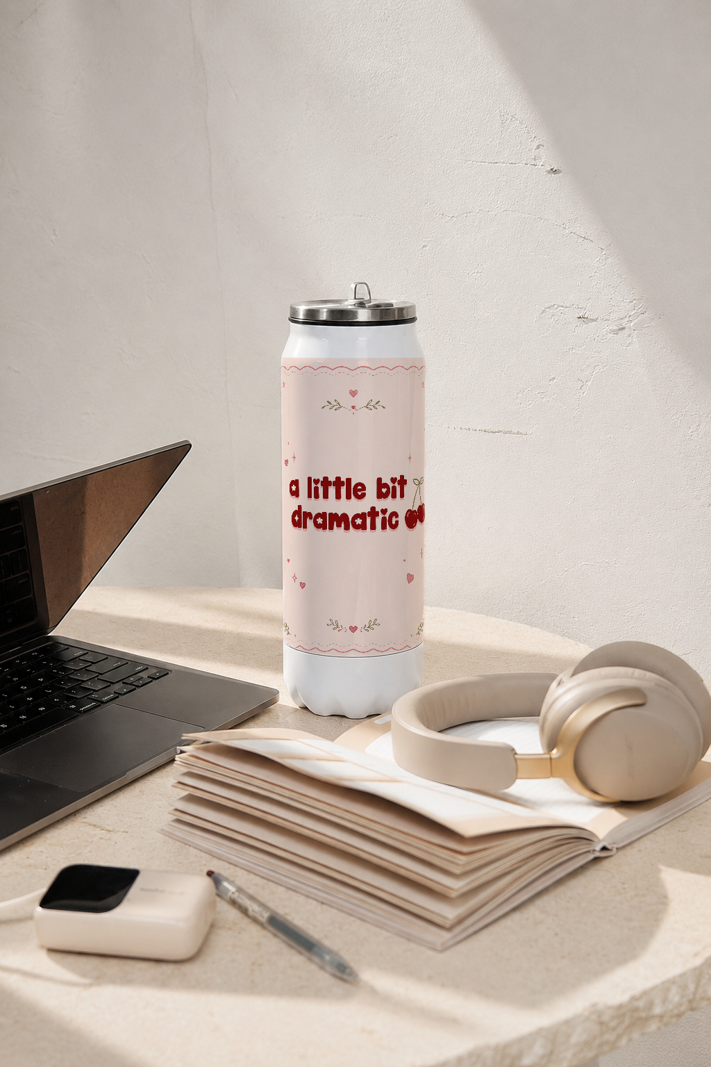 Ivora Metal Can Sipper 500 ML| Softly Dramatic Print | Double Walled Hot And Cold Tumbler 1219 Avenue