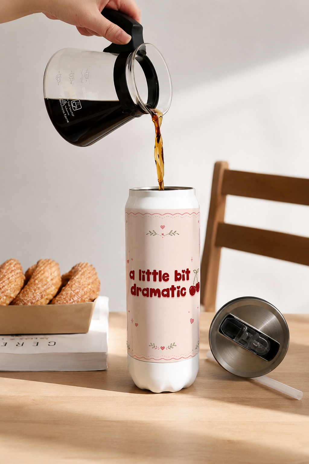Ivora Metal Can Sipper 500 ML| Softly Dramatic Print | Double Walled Hot And Cold Tumbler 1219 Avenue