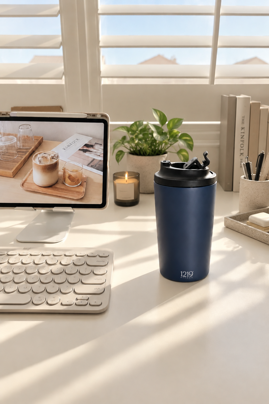 Latte Line Barista Flask 400ml | Insulated Stainless Steel Hot & Cold Travel Mug | 1219 Avenue 1219 Avenue