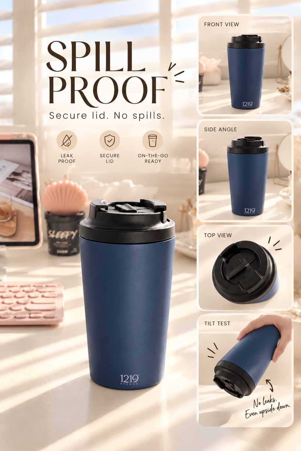 Latte Line Barista Flask 400ml | Insulated Stainless Steel Hot & Cold Travel Mug | 1219 Avenue 1219 Avenue