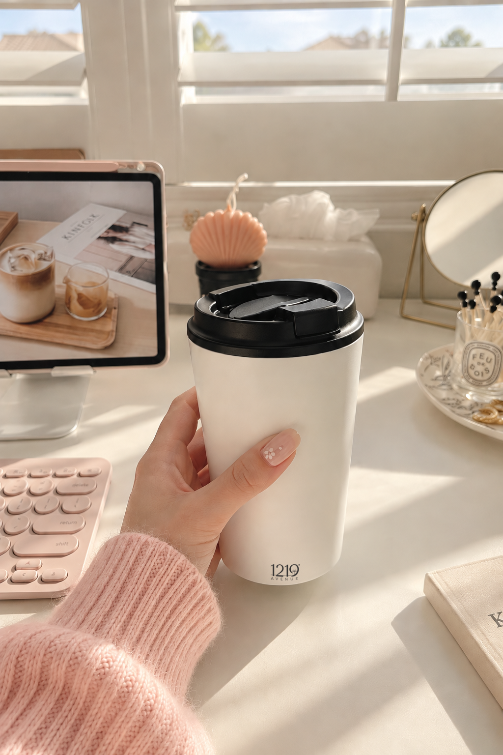 Latte Line Barista Flask 400ml | Insulated Stainless Steel Hot & Cold Travel Mug | 1219 Avenue 1219 Avenue