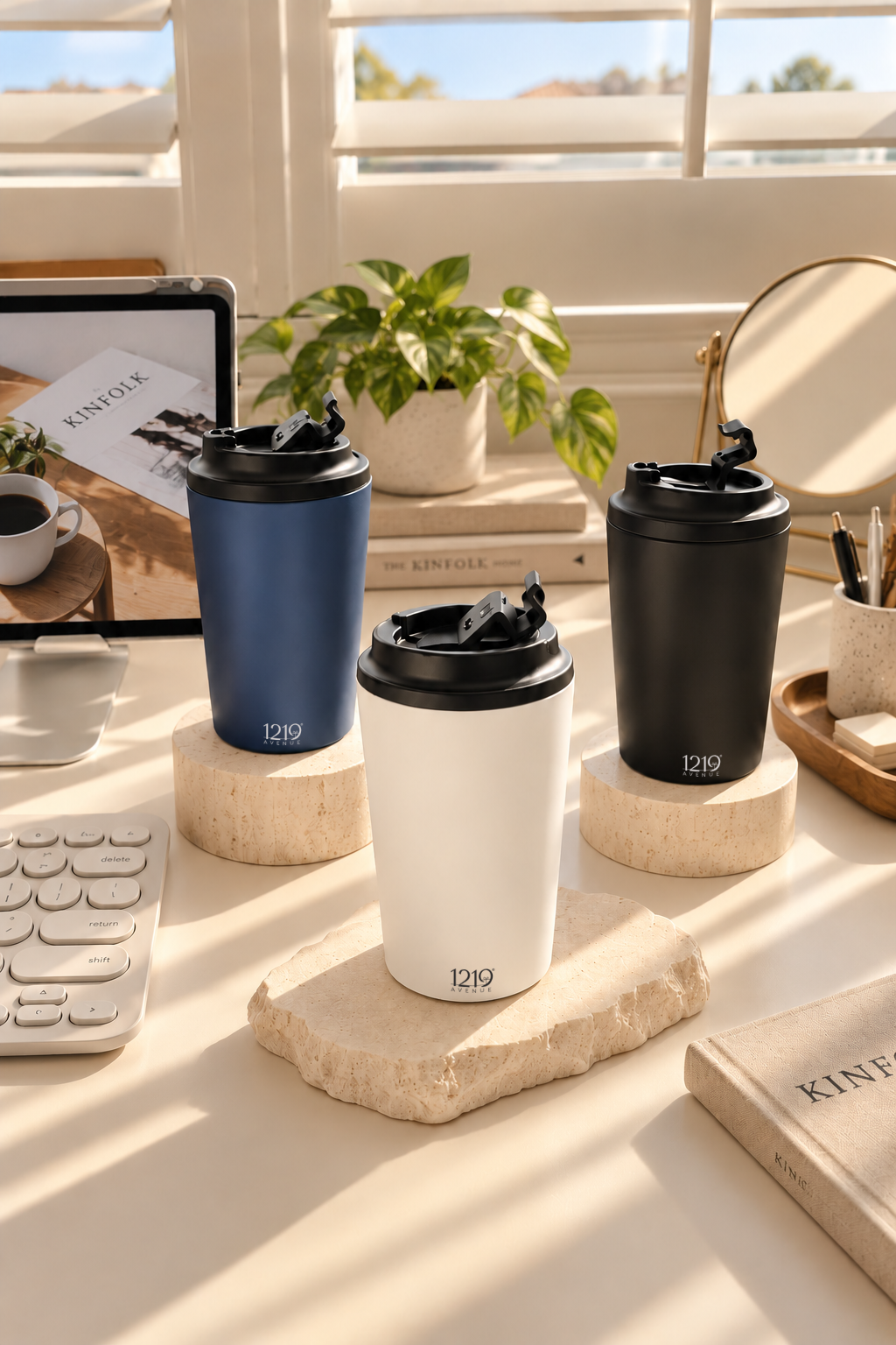 Latte Line Barista Flask 400ml | Insulated Stainless Steel Hot & Cold Travel Mug | 1219 Avenue 1219 Avenue