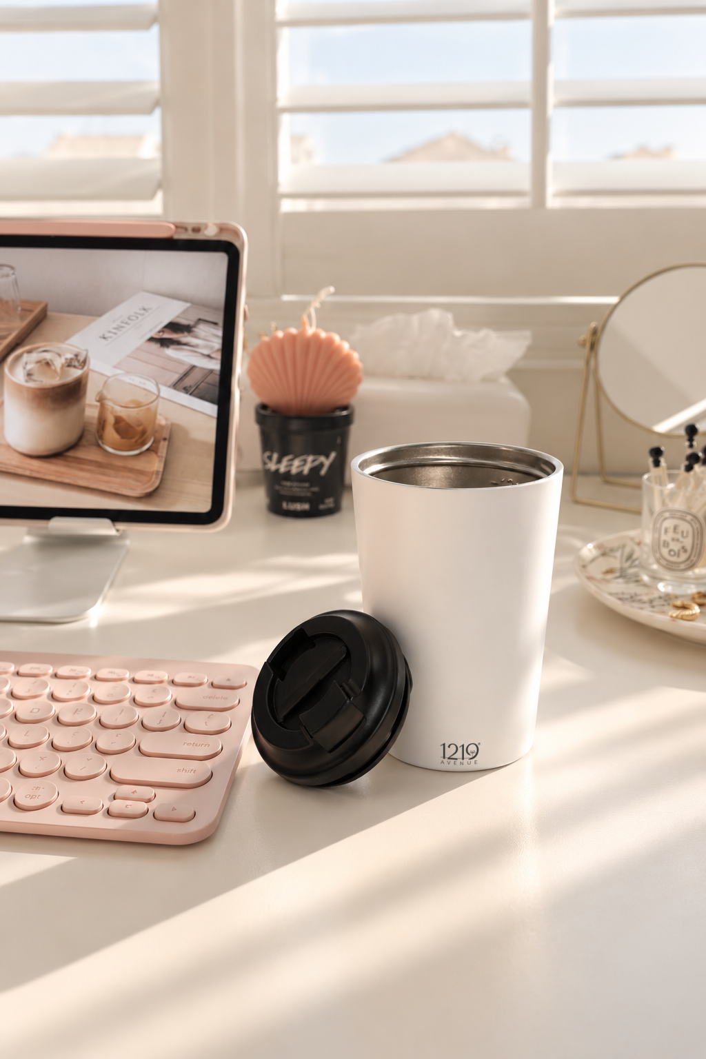Latte Line Barista Flask 400ml | Insulated Stainless Steel Hot & Cold Travel Mug | 1219 Avenue 1219 Avenue