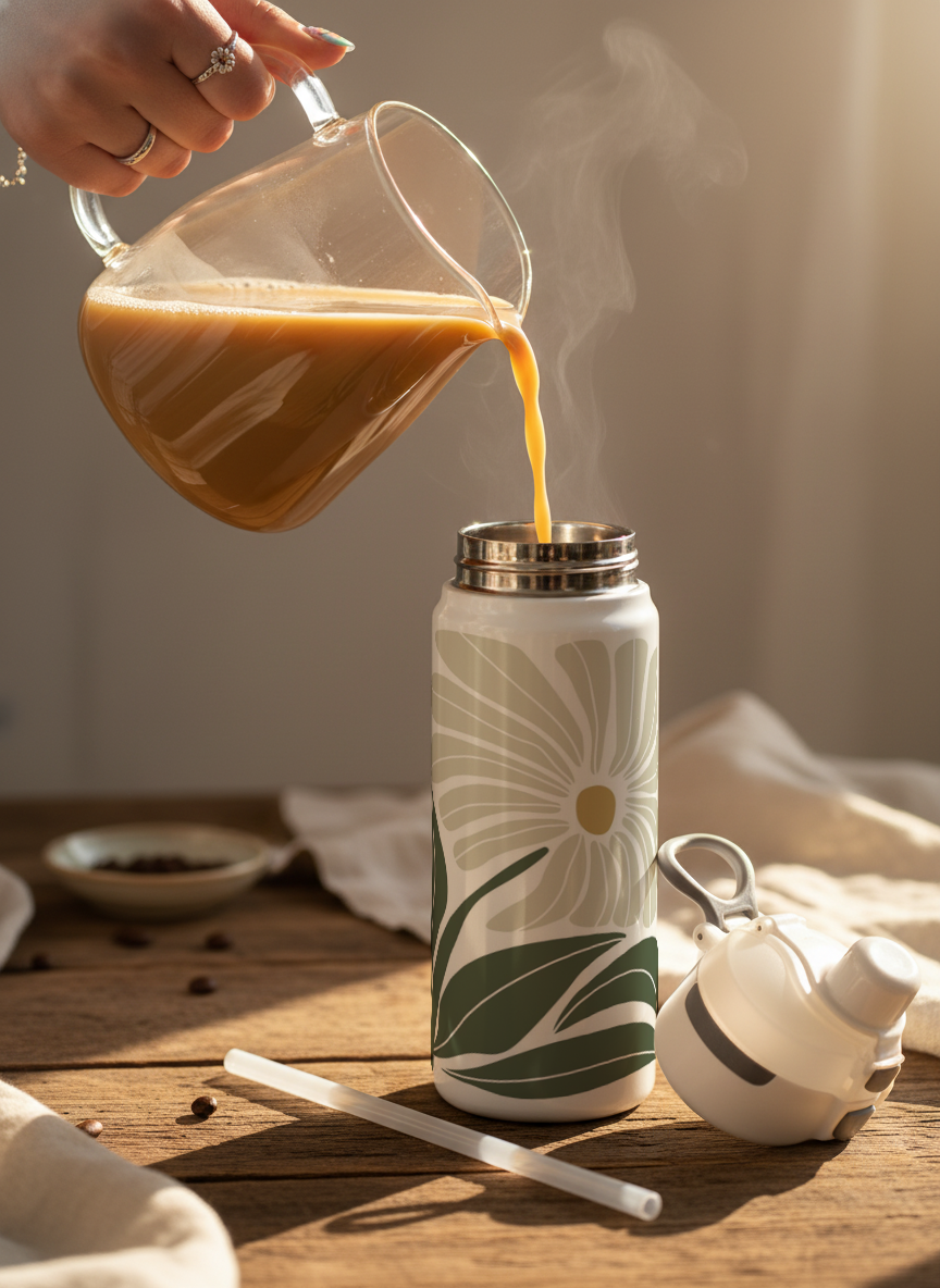 Lumi Insulated Premium Water Bottle 650ml – Bloom & Flow Print | 12+ Hours Hot & Cold | 2-Way Lid 1219 Avenue India