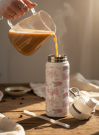 Lumi Insulated Premium Water Bottle 650ml – Bow & Bloom Print | 12+ Hours Hot & Cold | 2-Way Lid 1219 Avenue India