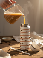 Lumi Insulated Premium Water Bottle 650ml – Celestial Stripes Print | 12+ Hours Hot & Cold | 2-Way Lid 1219 Avenue India