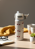 Lumi Insulated Premium Water Bottle 650ml – Cherry Bow Print | 12+ Hours Hot & Cold | 2-Way Lid 1219 Avenue India