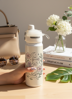 Lumi Insulated Premium Water Bottle 650ml –Midnight Meow Print | 12+ Hours Hot & Cold | 2-Way Lid 1219 Avenue India