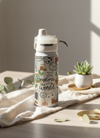 Lumi Insulated Premium Water Bottle 650ml – Passport Dreams Print | 12+ Hours Hot & Cold | 2-Way Lid 1219 Avenue India