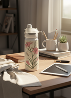 Lumi Insulated Premium Water Bottle 650ml - Petal Poise Print | 12+ Hours Hot & Cold | 2-Way Lid 1219 Avenue India