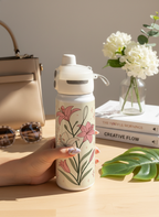 Lumi Insulated Premium Water Bottle 650ml - Petal Poise Print | 12+ Hours Hot & Cold | 2-Way Lid 1219 Avenue India