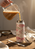 Lumi Insulated Premium Water Bottle 650ml – Pretty in Pink Print | 12+ Hours Hot & Cold | 2-Way Lid 1219 Avenue India