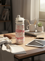 Lumi Insulated Premium Water Bottle 650ml – Pretty in Pink Print | 12+ Hours Hot & Cold | 2-Way Lid 1219 Avenue India