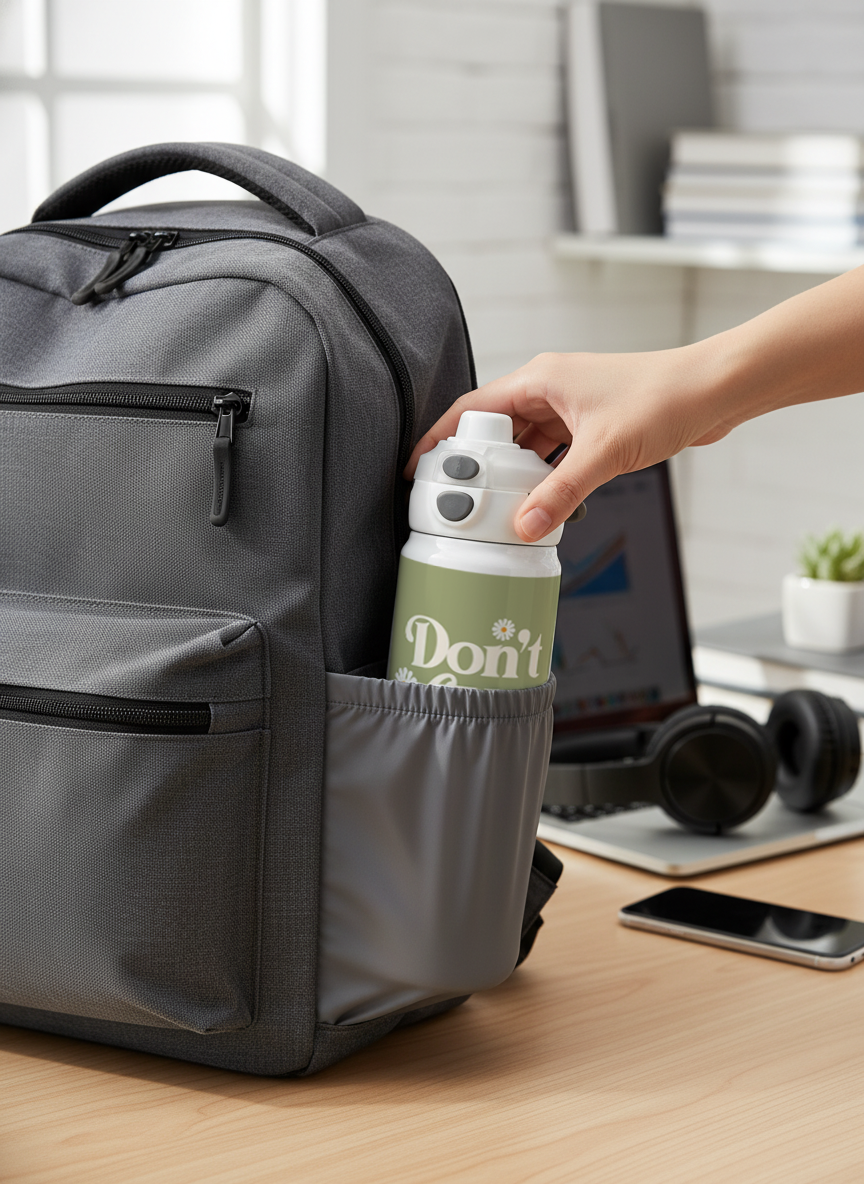 Lumi Insulated Premium Water Bottle 650ml - Slow Down Print | 12+ Hours Hot & Cold | 2-Way Lid 1219 Avenue India