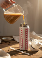 Lumi Insulated Premium Water Bottle 650ml - Sweet Strips Print | 12+ Hours Hot & Cold | 2-Way Lid 1219 Avenue India