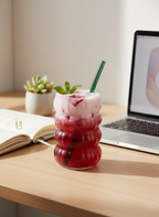 Mellow Ripple Bubble Glass Sipper 500ml | 18oz Mellow Ripple Bubble Glass Tumbler with straw 1219 Avenue