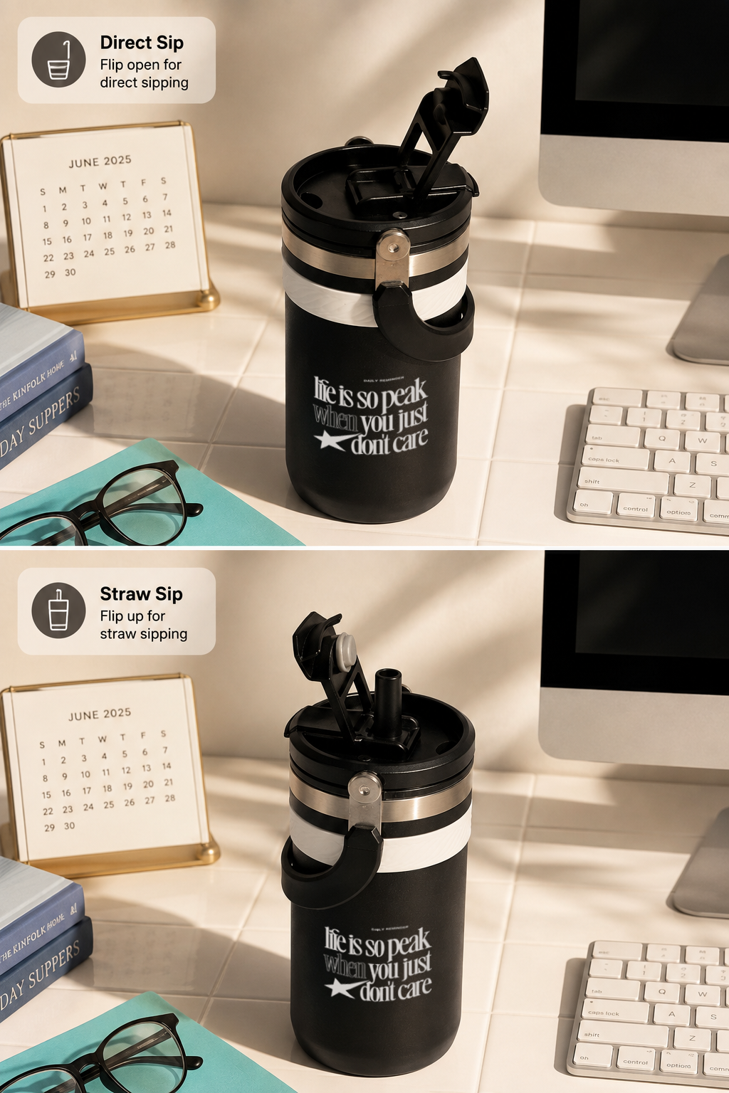 Mini Hydrator Tumbler 700ml – Peak Unbothered Print | Double Wall Vacuum Insulated Hot & Cold Bottle 1219 Avenue
