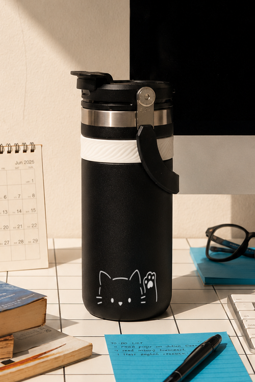Mini Hydrator Tumbler 700ml – Peekaboo Kitty Print | Double Wall Vacuum Insulated Hot & Cold Bottle 1219 Avenue