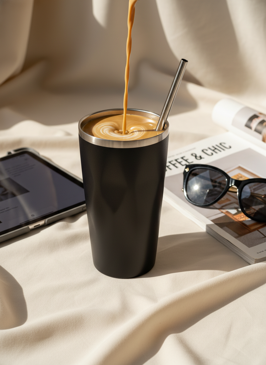 ONYX Tumbler 500ml | Double Walled Insulated Hot & Cold Stainless Steel Tumbler | 0.5L Vacuum Travel Mug 1219 Avenue