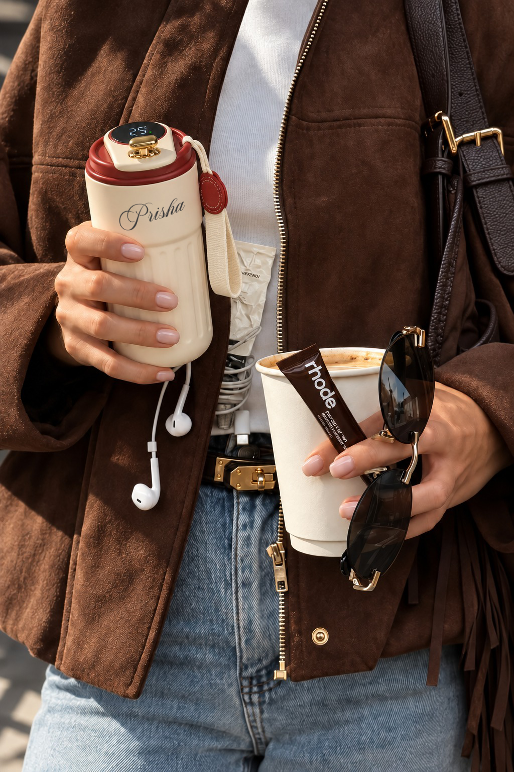 Personalised Caffé Muse Temperature Display Coffee Flask 500ml | Double Wall Insulated Hot & Cold Flask 1219 Avenue