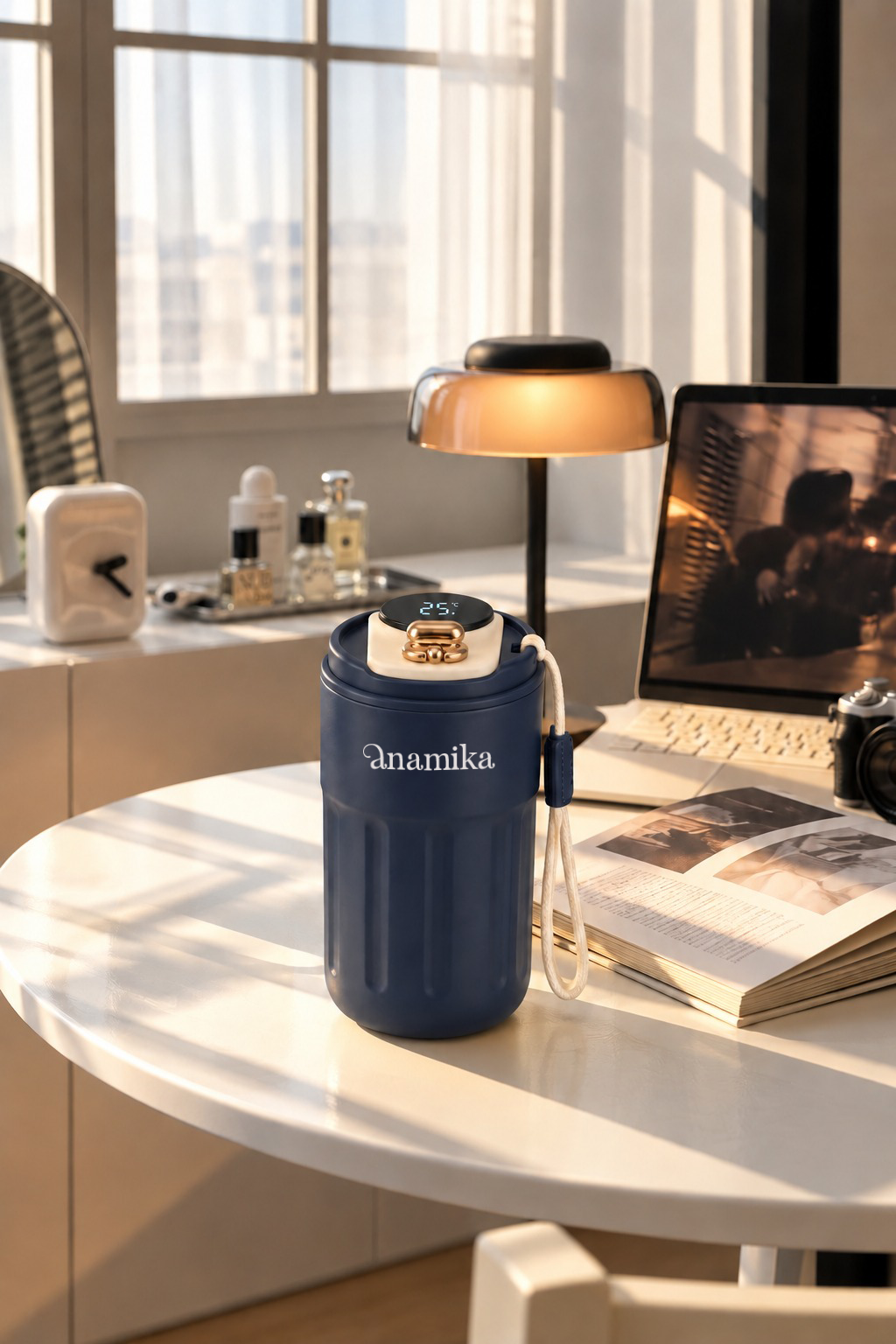 Personalised Caffé Muse Temperature Display Coffee Flask 500ml | Double Wall Insulated Hot & Cold Flask 1219 Avenue