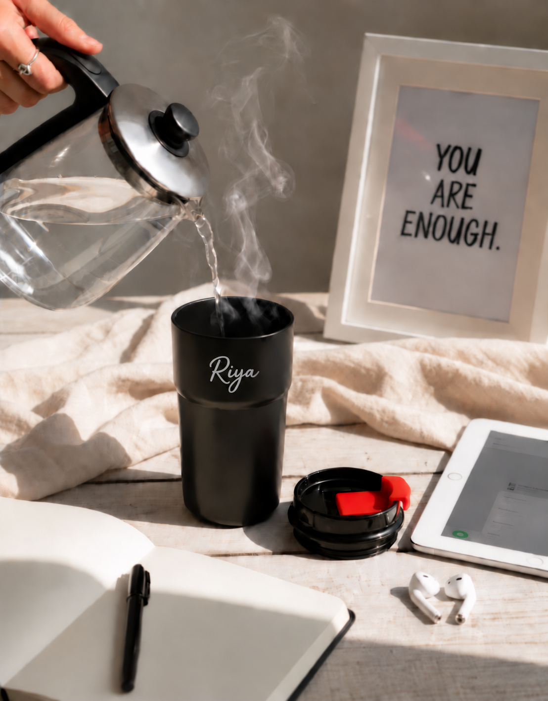 Personalised Eclipse Brew Flask 380ml | Hot & Cold Insulated Stainless Steel Flask | Travel Coffee Mug for Gym & Office | 1219 Avenue 1219 Avenue