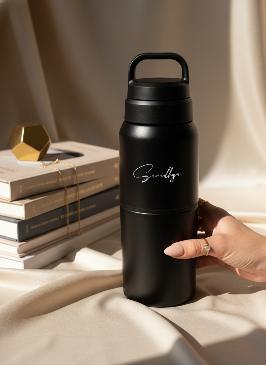 Personalised Essentia 2 in 1 Insulated Water Bottle 500ml | Stainless Steel Hot & Cold Bottle for Gym, Travel & Fitness | 1219 Avenue 1219 Avenue