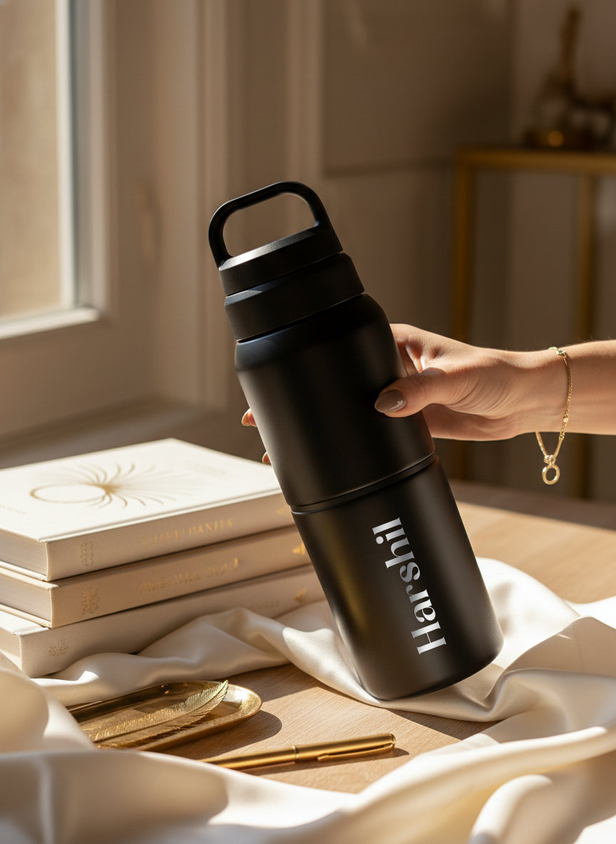 Personalised Essentia 2 in 1 Insulated Water Bottle 500ml | Stainless Steel Hot & Cold Bottle for Gym, Travel & Fitness | 1219 Avenue